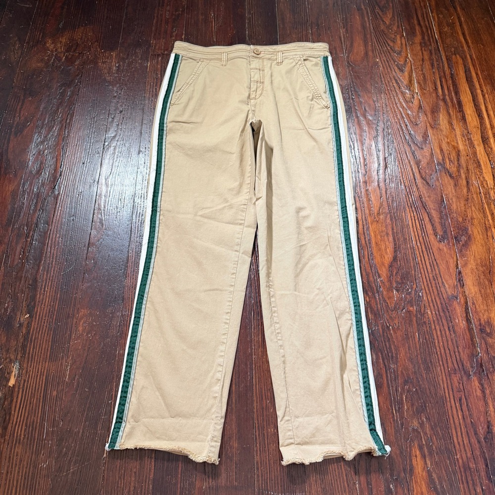 Pilcro Easton Chino Pants Womens 28 Side Stripe Raw Hem Straight Anthropologie